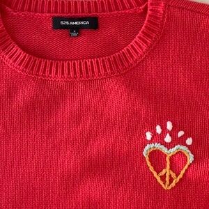 525 America knit Coral/red Sweater 3 pc set